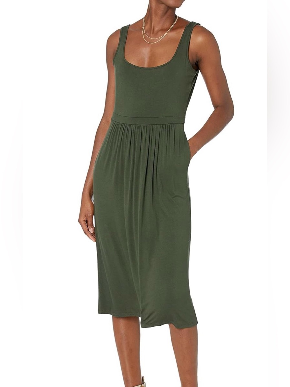 Daily Ritual Green Tank Midi Dress